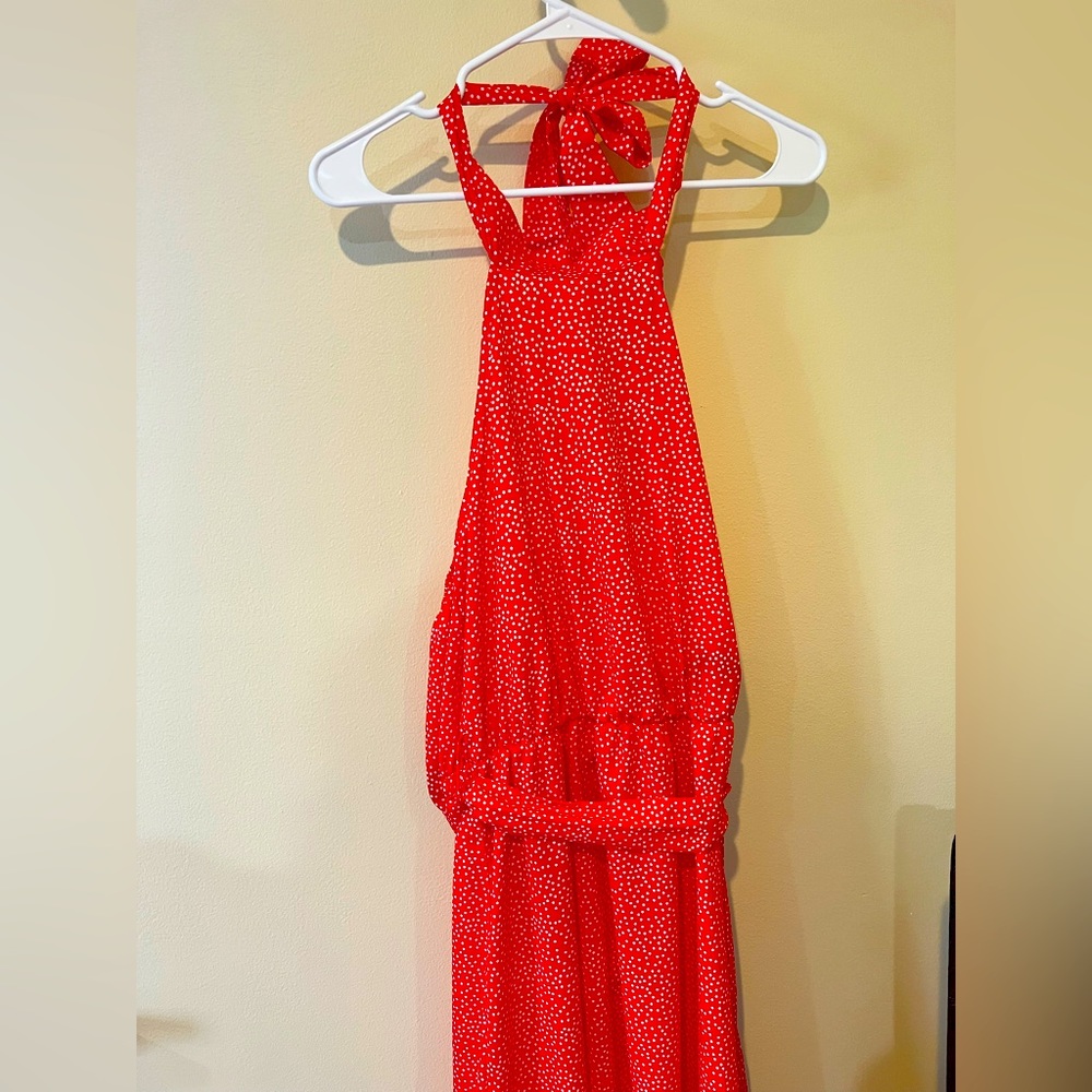 Red polkadot dress